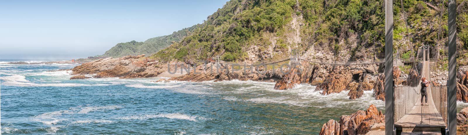 Suspension bridge over the Storms River by dpreezg