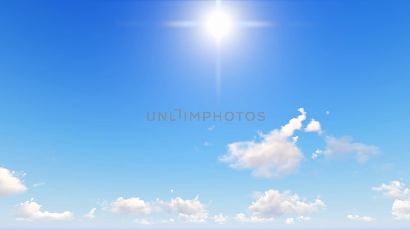 Cloudy blue sky abstract background, blue sky background with tiny clouds, 3d rendering

