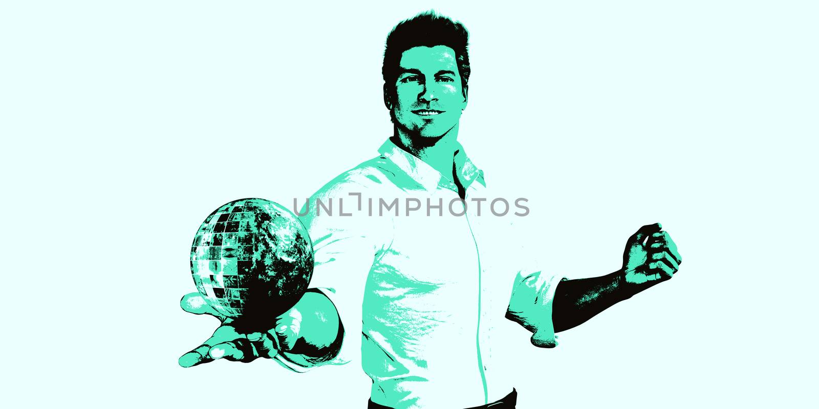 Man Presenting a Business Technology Solution Presentation Background