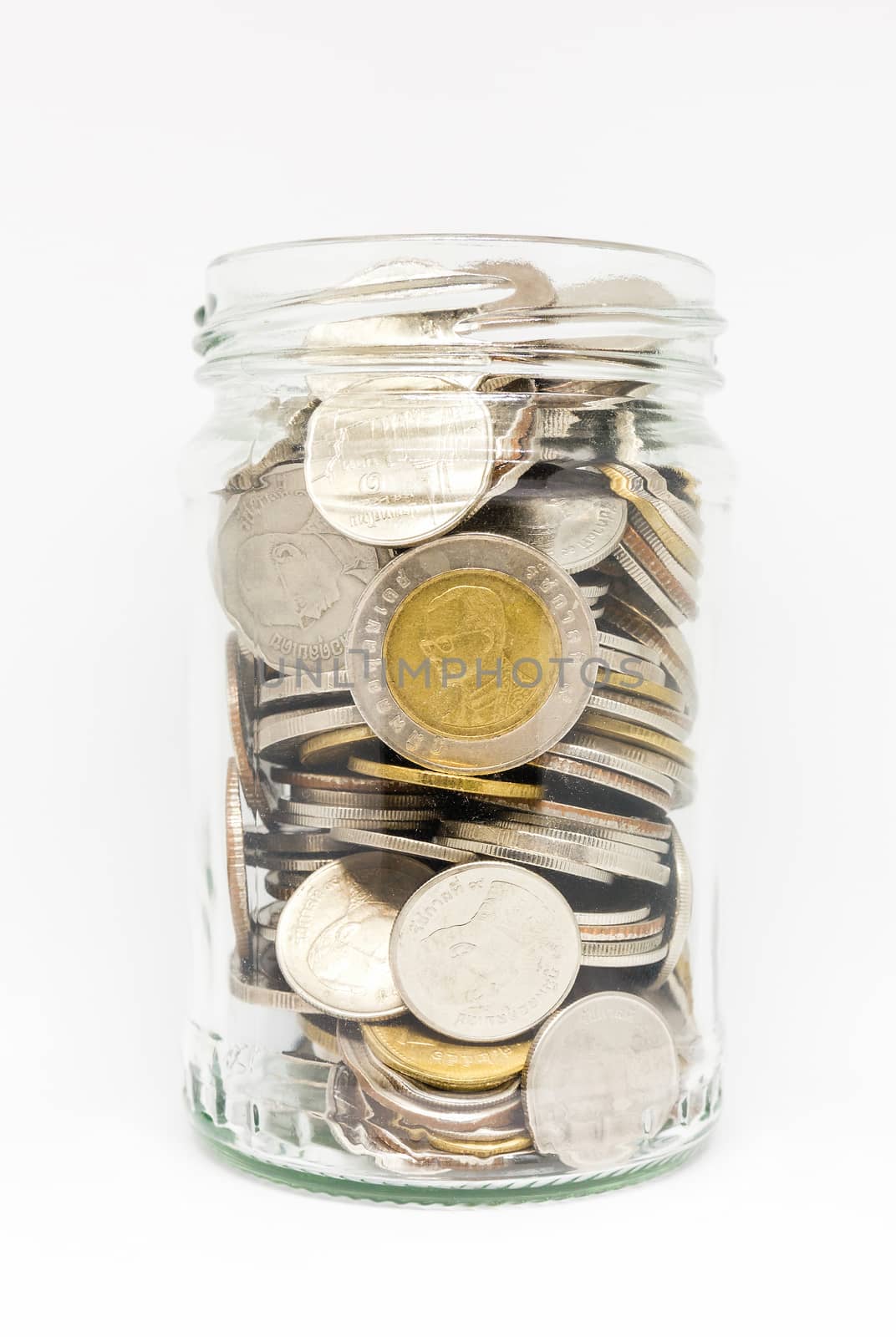 Thai coin in jar without cover. by stigmatize