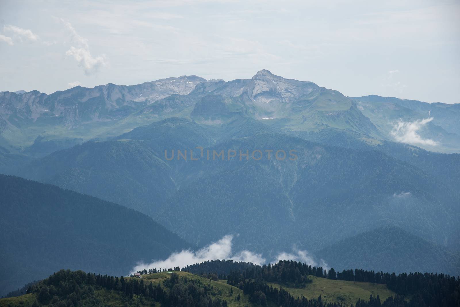 Beautiful mountain scenery of Krasnaya Polyana . Sochi