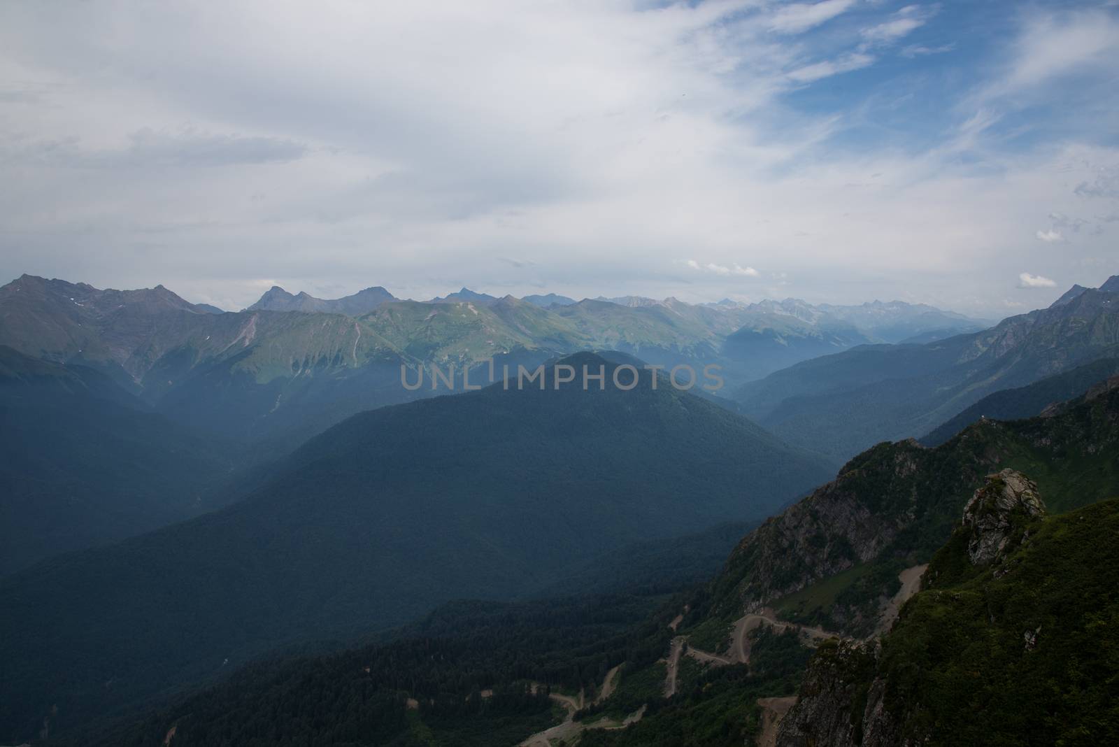 Beautiful mountain scenery of Krasnaya Polyana . Sochi