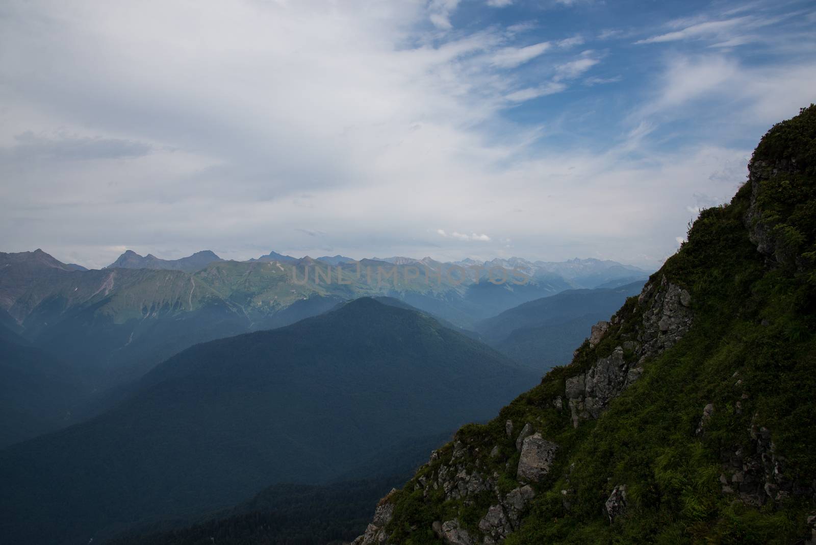 Beautiful mountain scenery of Krasnaya Polyana . Sochi