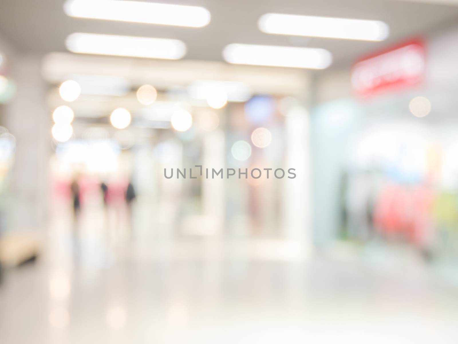 Abstract background of shopping mall, shallow depth of focus.