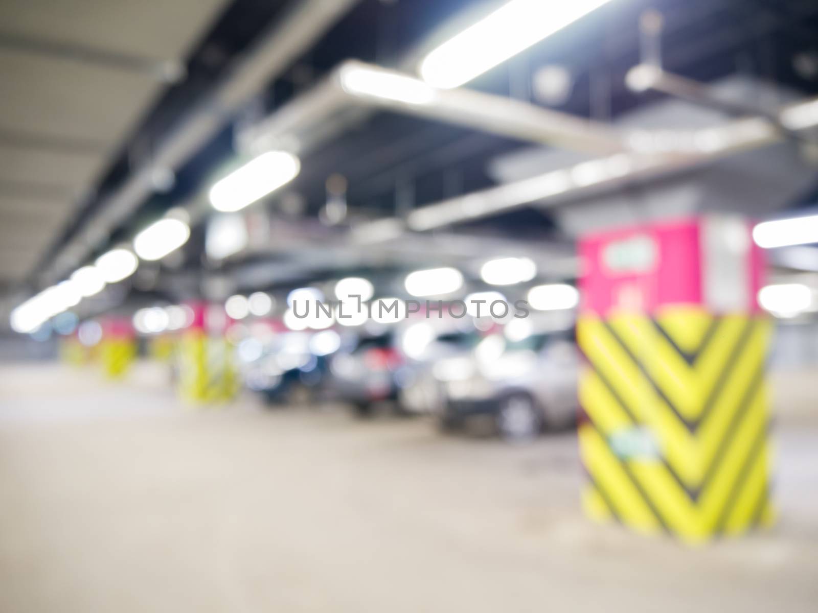 Blurred cars on Underground Parking by fascinadora