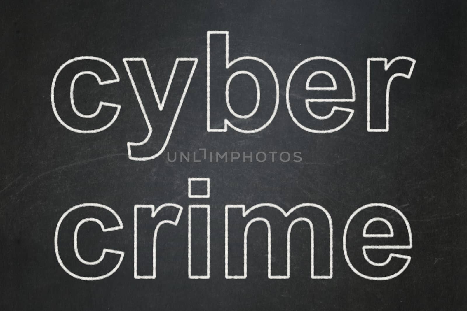 Safety concept: text Cyber Crime on Black chalkboard background