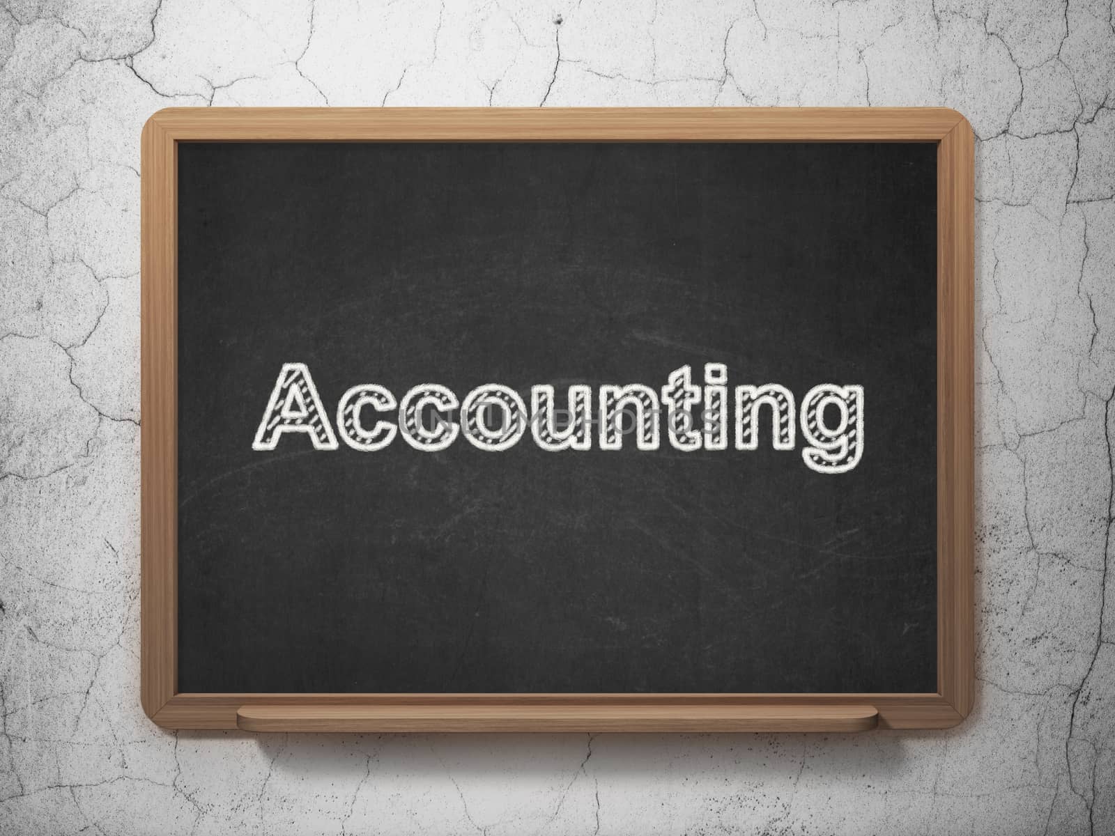 Money concept: text Accounting on Black chalkboard on grunge wall background, 3D rendering