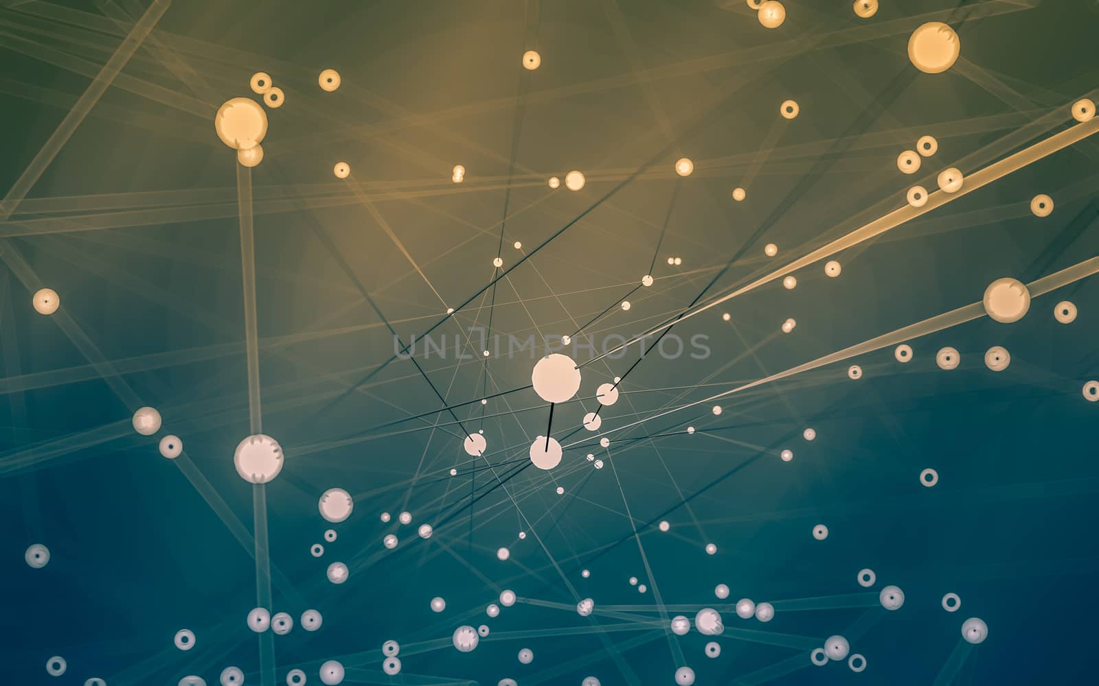 Abstract polygonal space low poly dark background with connecting dots and lines. Connection structure.