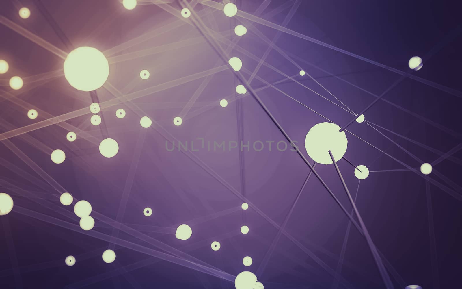 Abstract polygonal space low poly dark background with connecting dots and lines. Connection structure.