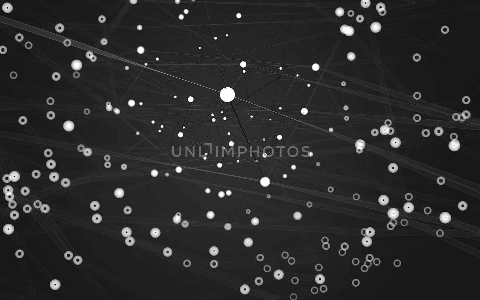 Abstract polygonal space low poly dark background with connecting dots and lines. Connection structure.