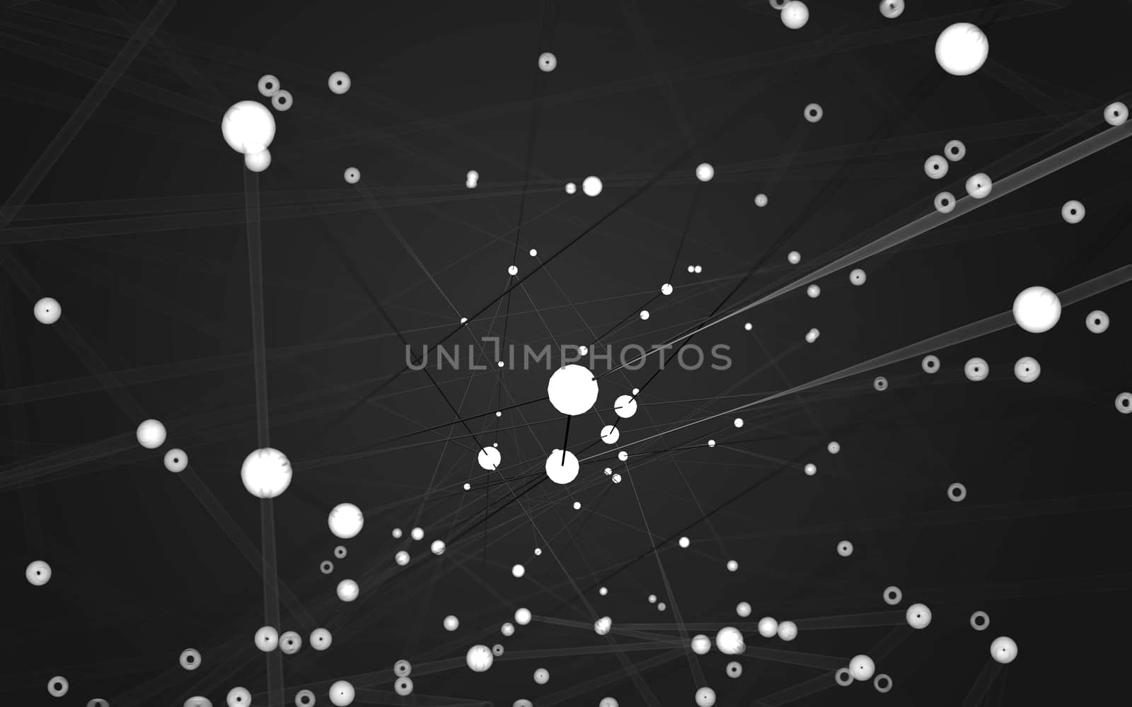 Abstract polygonal space low poly dark background with connecting dots and lines. Connection structure.