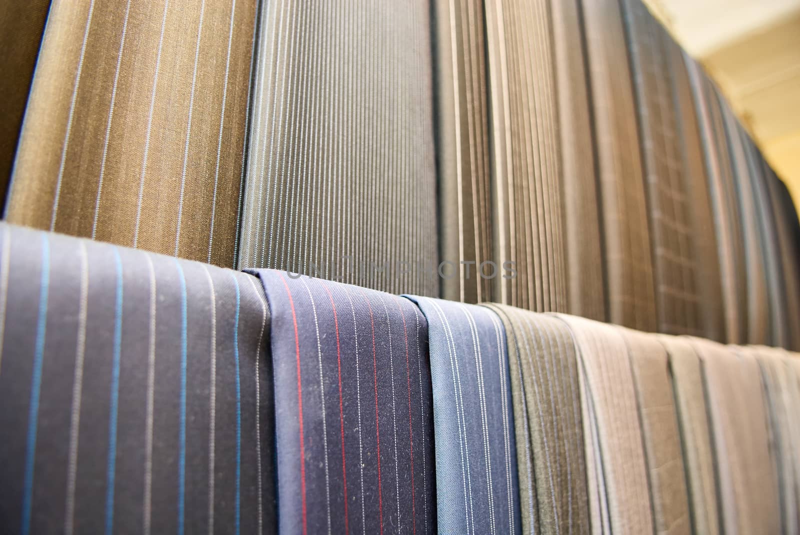 Various suit fabrics close-up by sarymsakov