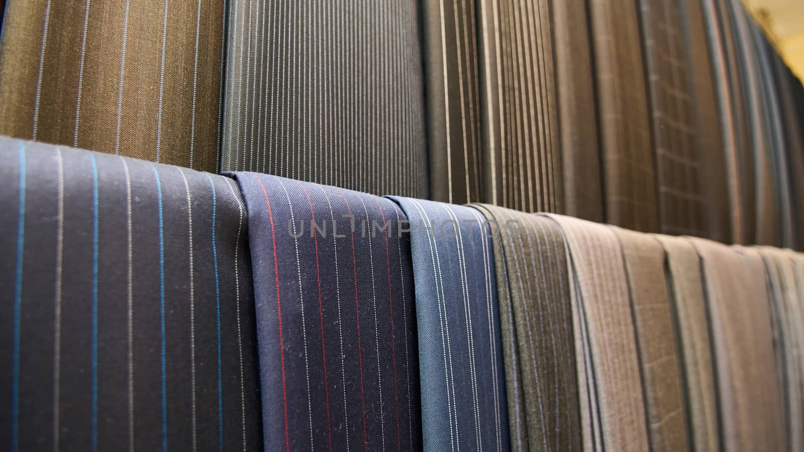 Various suit fabrics close-up by sarymsakov