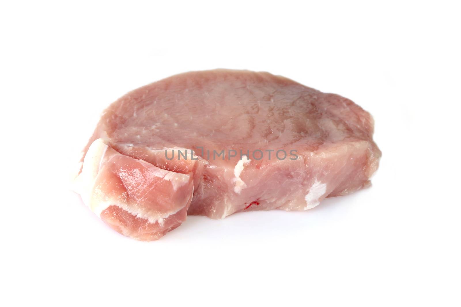 Image of raw meat pork on a white background