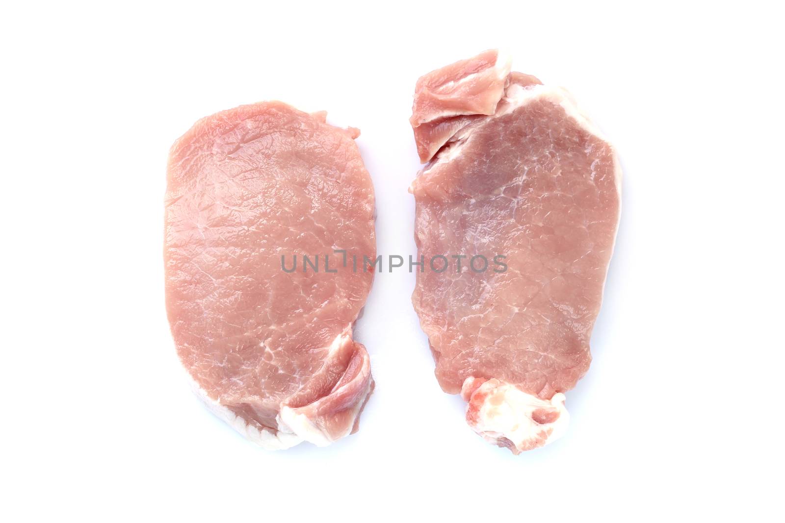 Image of raw meat pork on a white background by yod67