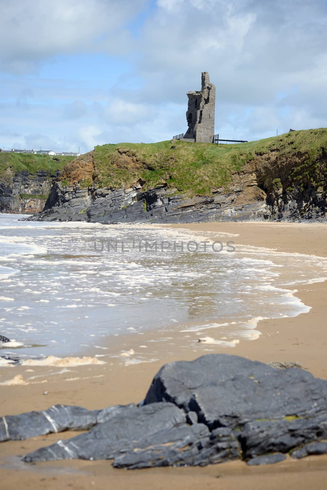 wild atlantic way castle and beach by morrbyte