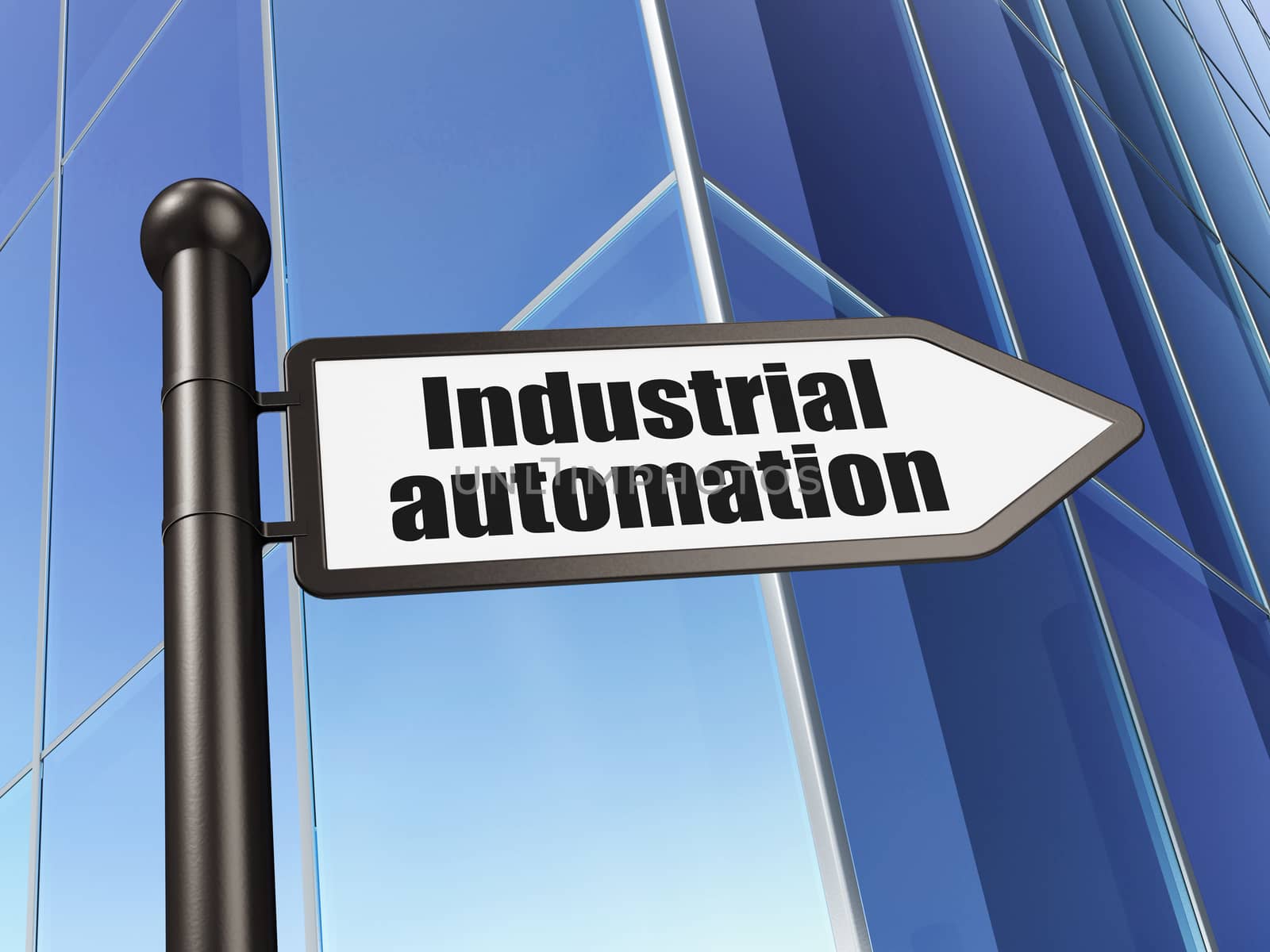 Industry concept: sign Industrial Automation on Building background, 3D rendering