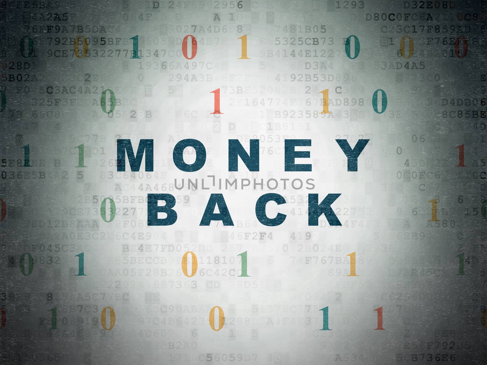 Business concept: Money Back on Digital Data Paper background by maxkabakov