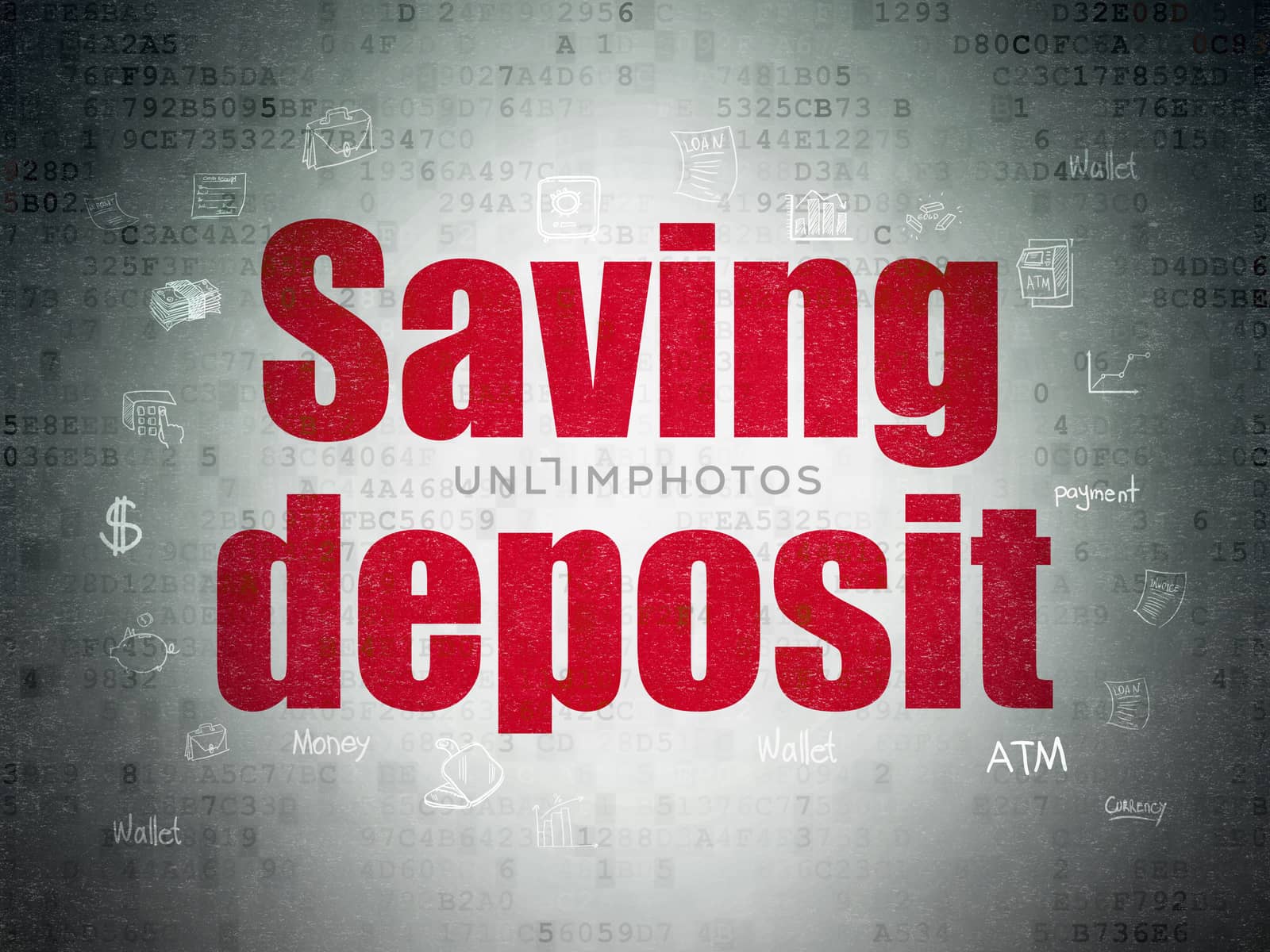 Banking concept: Saving Deposit on Digital Data Paper background by maxkabakov