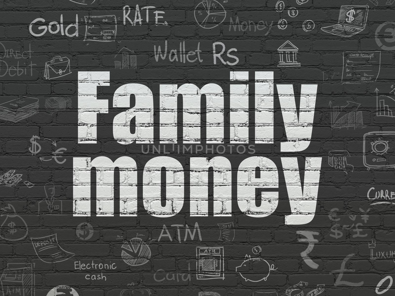 Currency concept: Family Money on wall background by maxkabakov