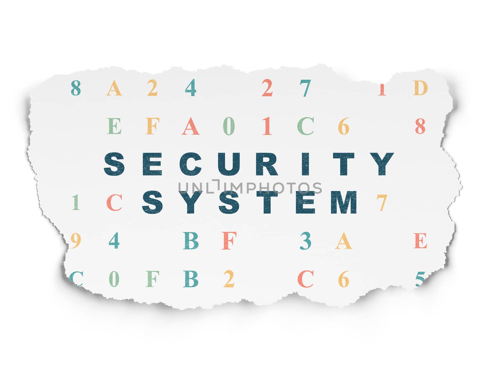 Safety concept: Security System on Torn Paper background by maxkabakov