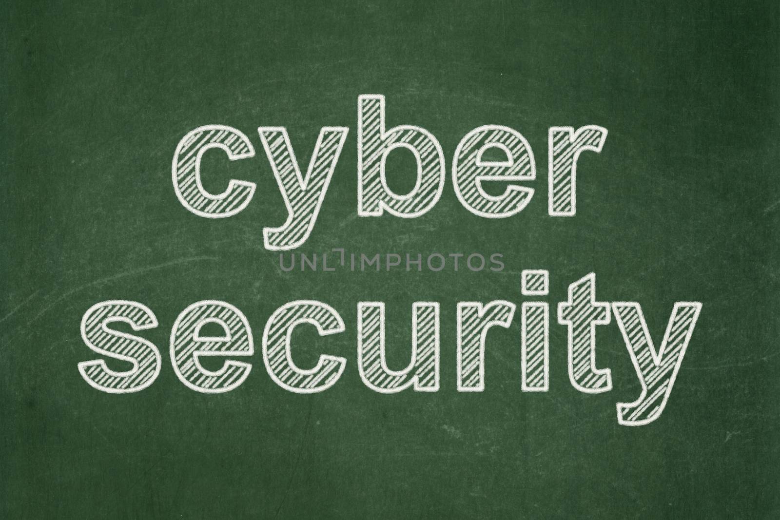 Security concept: Cyber Security on chalkboard background by maxkabakov