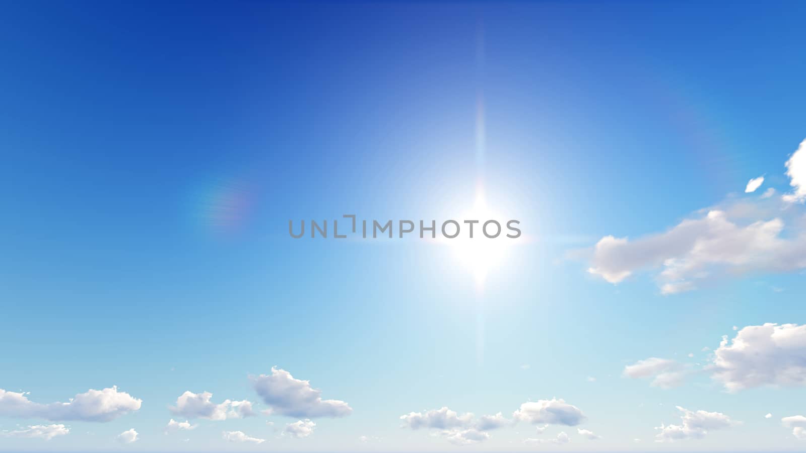 Cloudy blue sky abstract background, blue sky background with tiny clouds, 3d rendering

