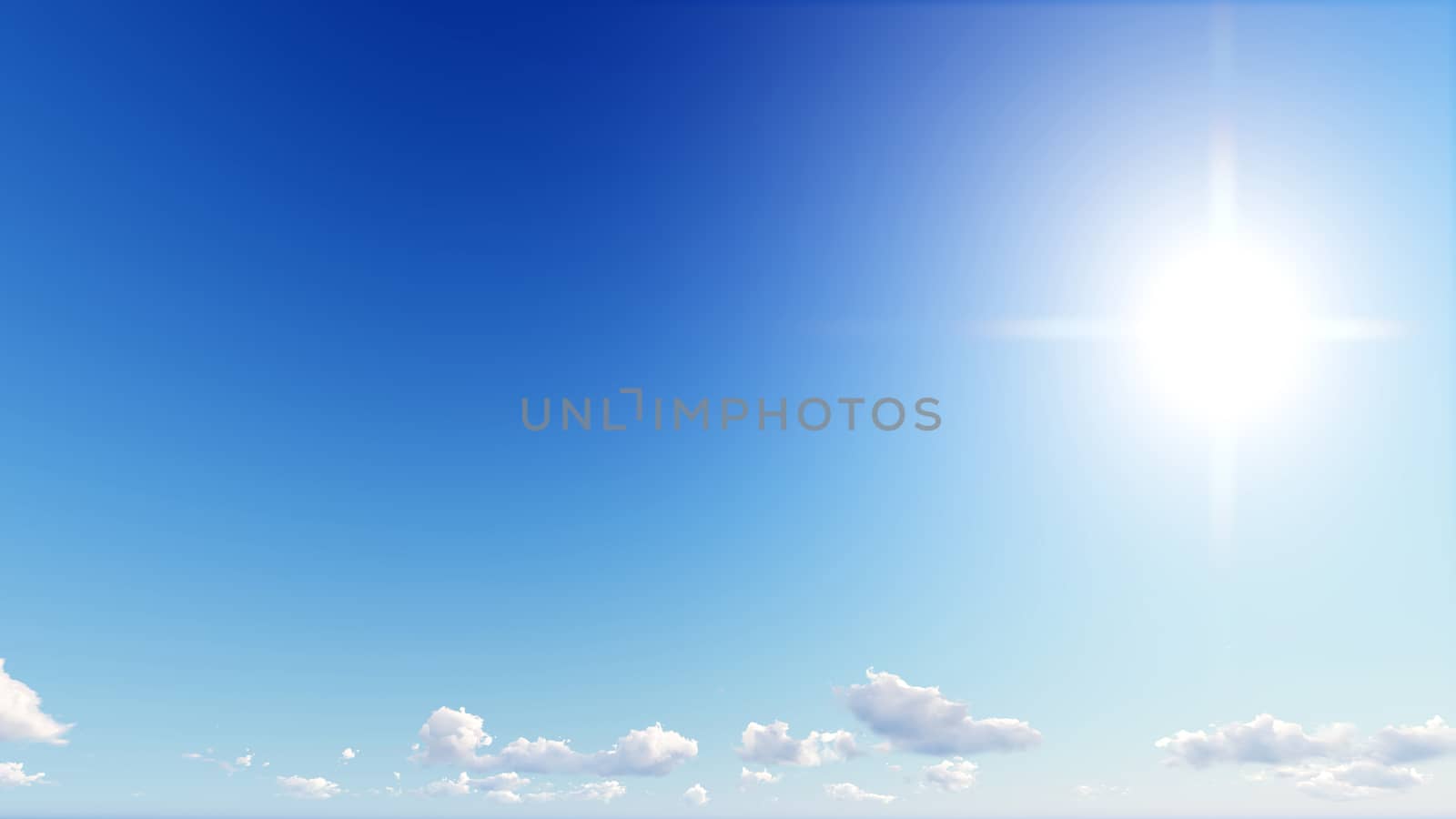 Cloudy blue sky abstract background, blue sky background with tiny clouds, 3d rendering

