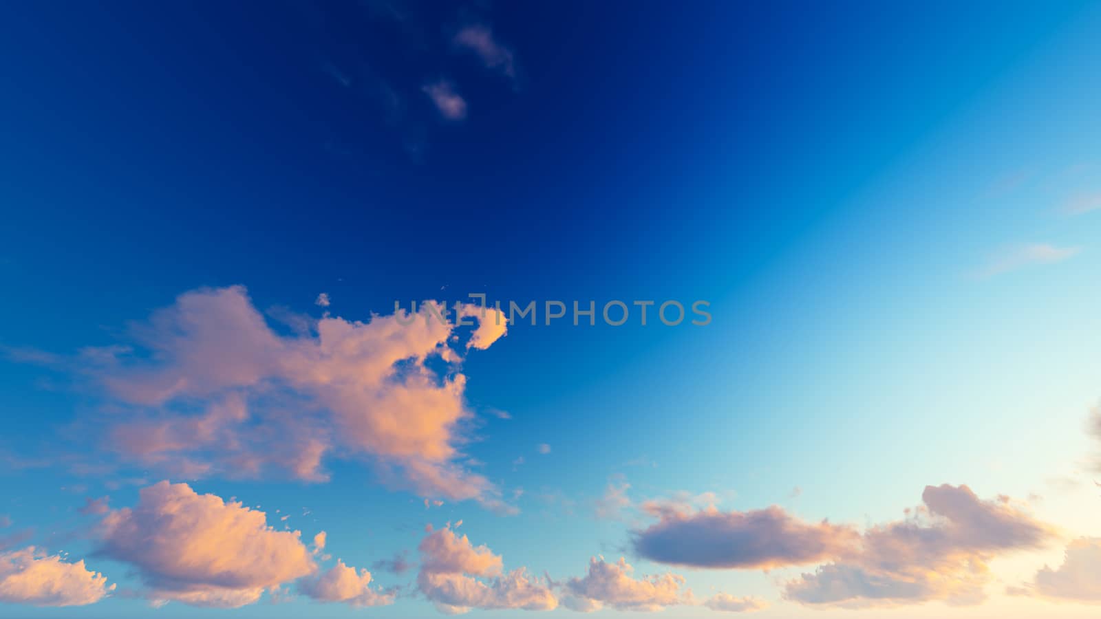 Cloudy blue sky abstract background, 3d illustration by teerawit