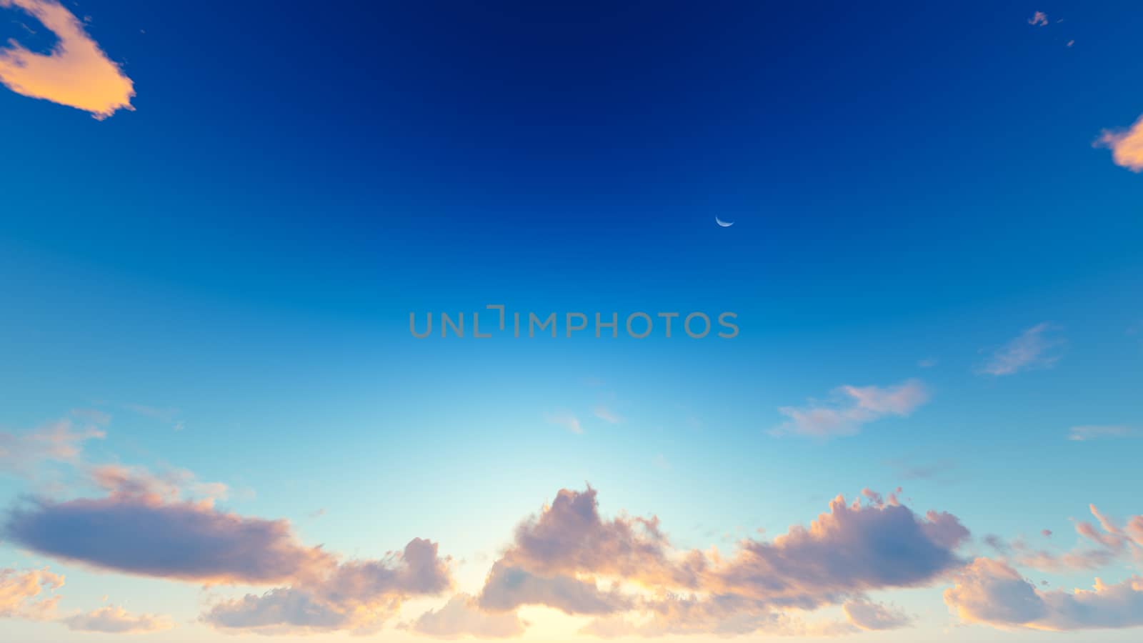 Cloudy blue sky abstract background, 3d illustration by teerawit