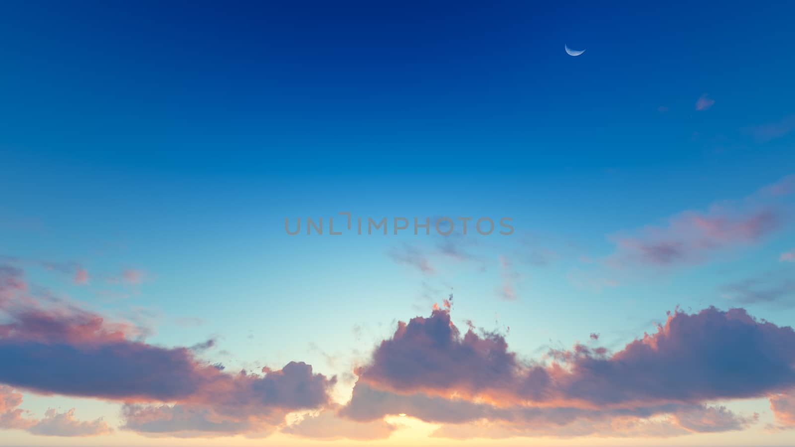 Cloudy blue sky abstract background, blue sky background with tiny clouds, 3d illustration