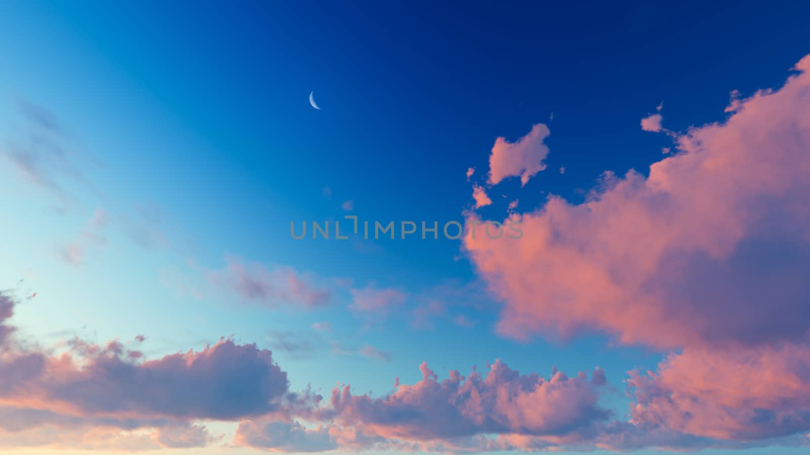 Cloudy blue sky abstract background, 3d illustration by teerawit