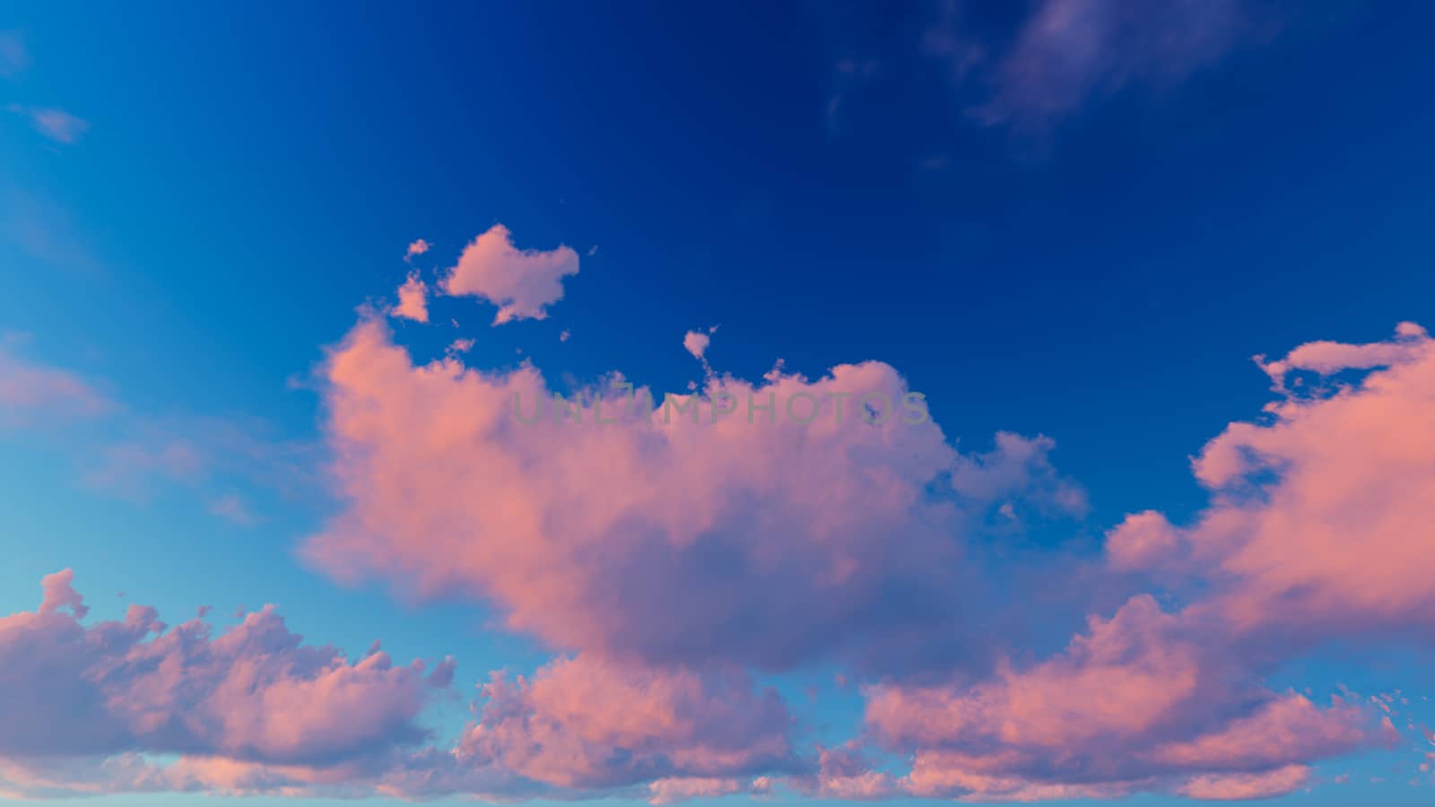 Cloudy blue sky abstract background, blue sky background with tiny clouds, 3d illustration