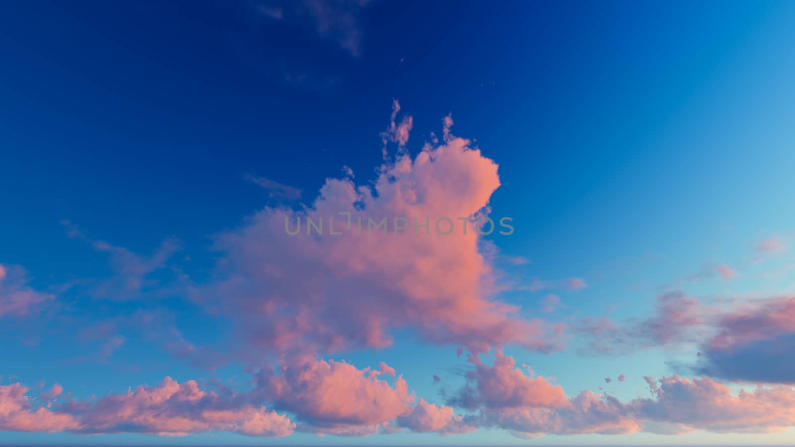 Cloudy blue sky abstract background, blue sky background with tiny clouds, 3d illustration