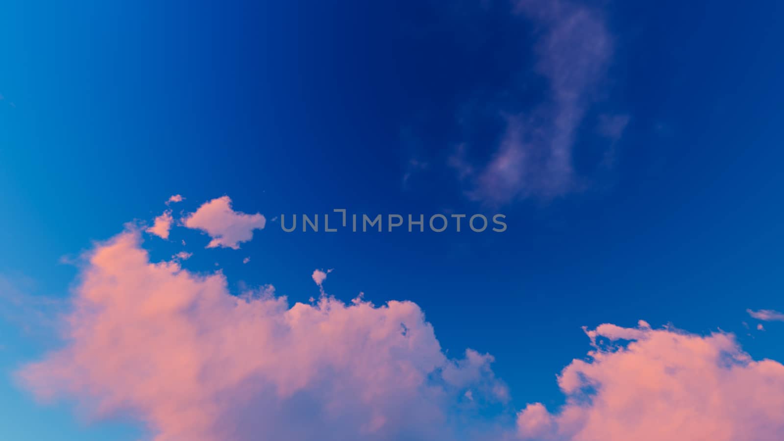 Cloudy blue sky abstract background, blue sky background with tiny clouds, 3d illustration