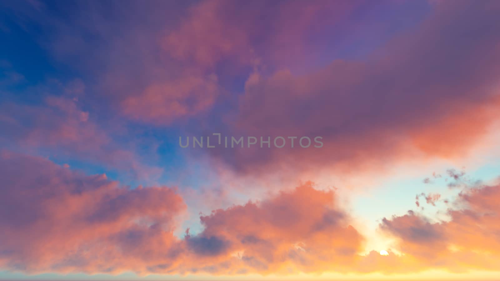 Cloudy blue sky abstract background, blue sky background with tiny clouds, 3d illustration