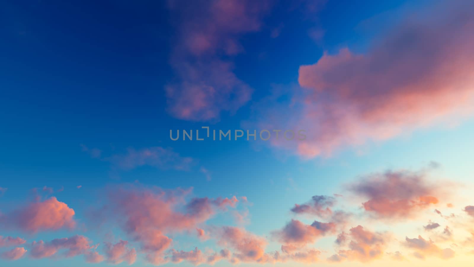 Cloudy blue sky abstract background, blue sky background with tiny clouds, 3d illustration