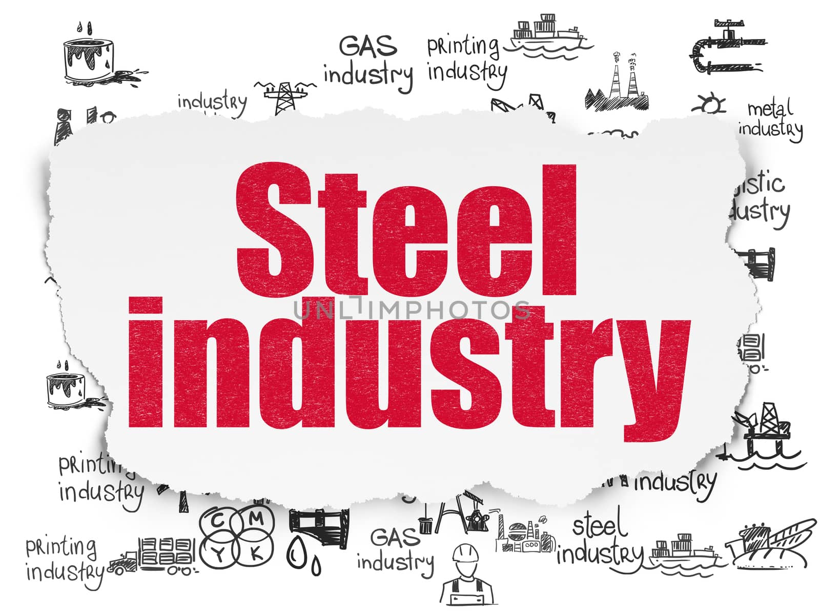Industry concept: Steel Industry on Torn Paper background by maxkabakov