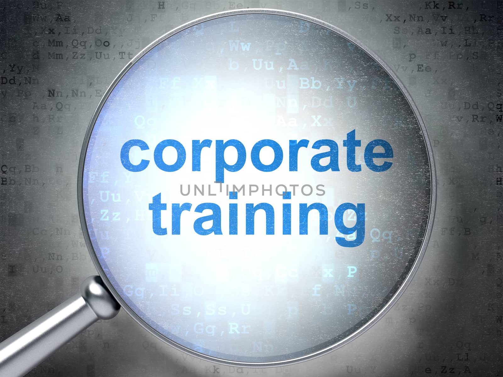 Learning concept: Corporate Training with optical glass by maxkabakov