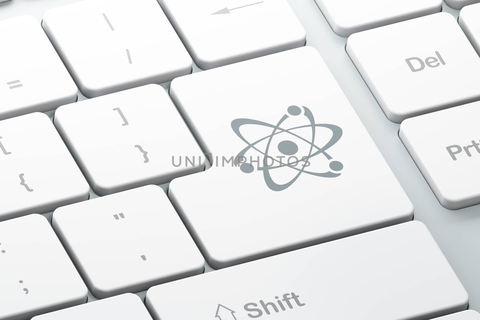 Science concept: Molecule on computer keyboard background by maxkabakov