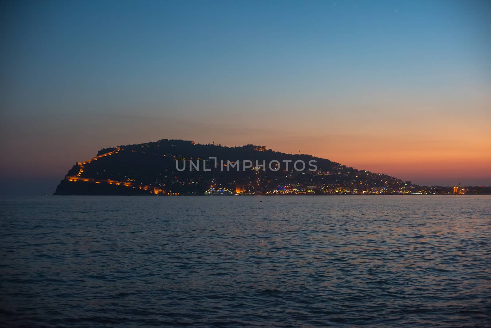 Panoramic view of Alanya coast, Turkey