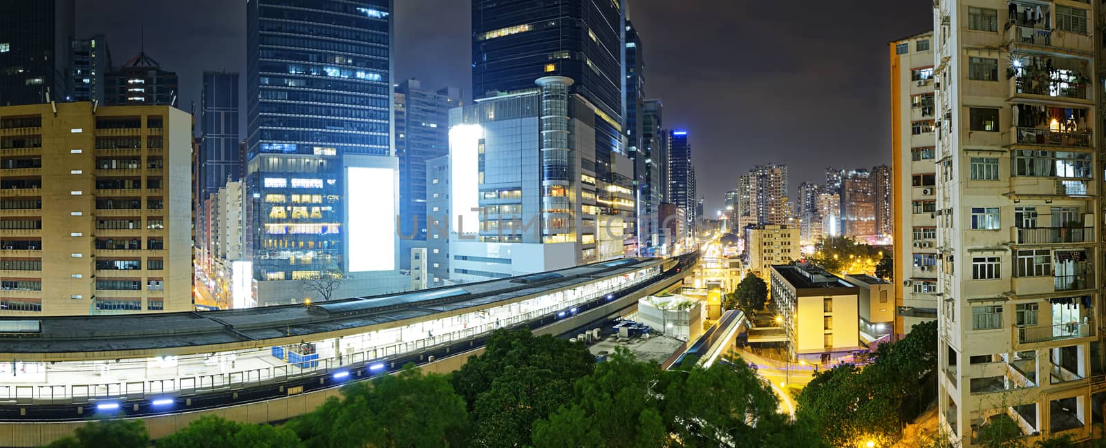 Hong Kong downtown at night