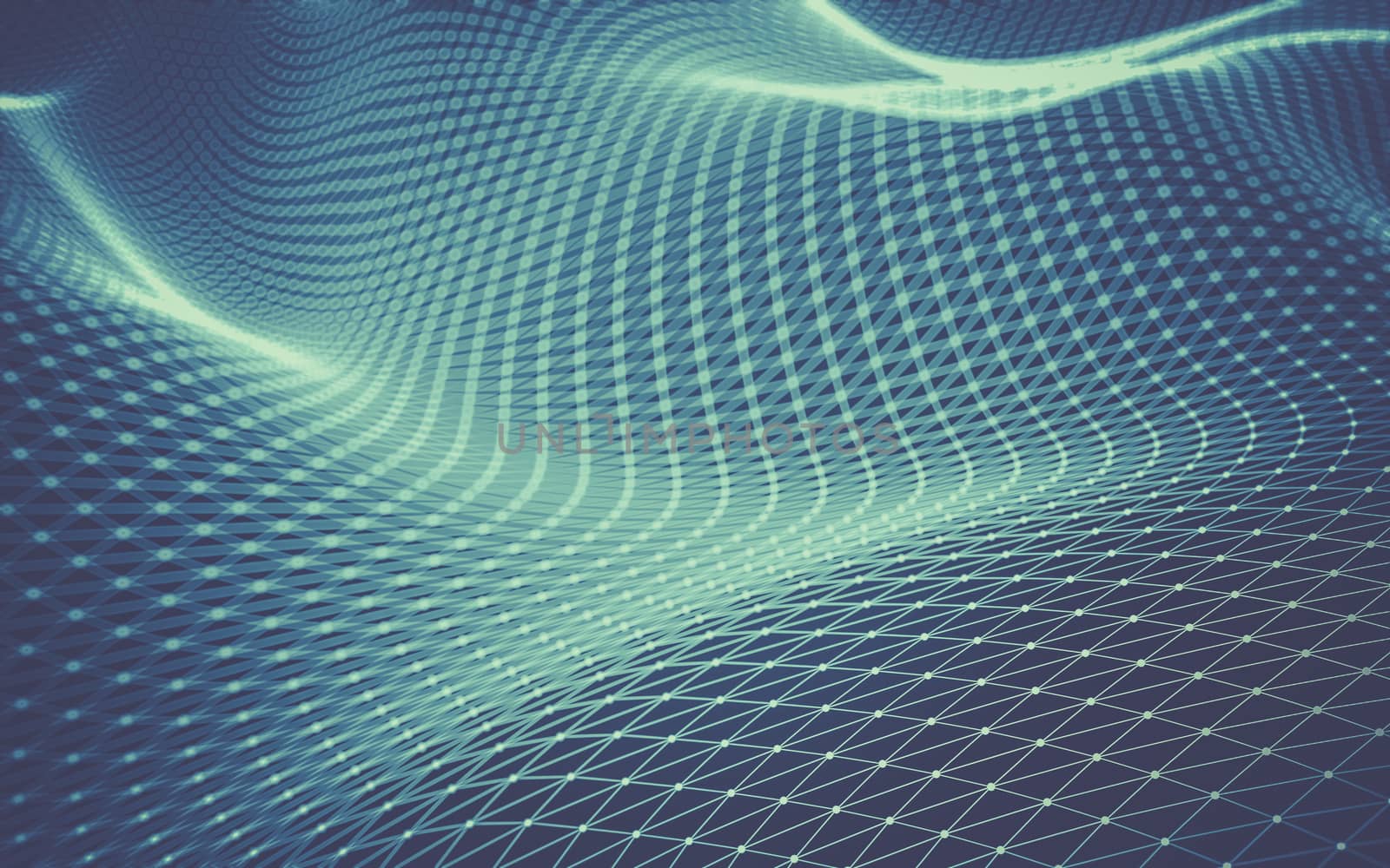 Abstract polygonal space low poly dark background with connecting dots and lines. Connection structure. 3d rendering