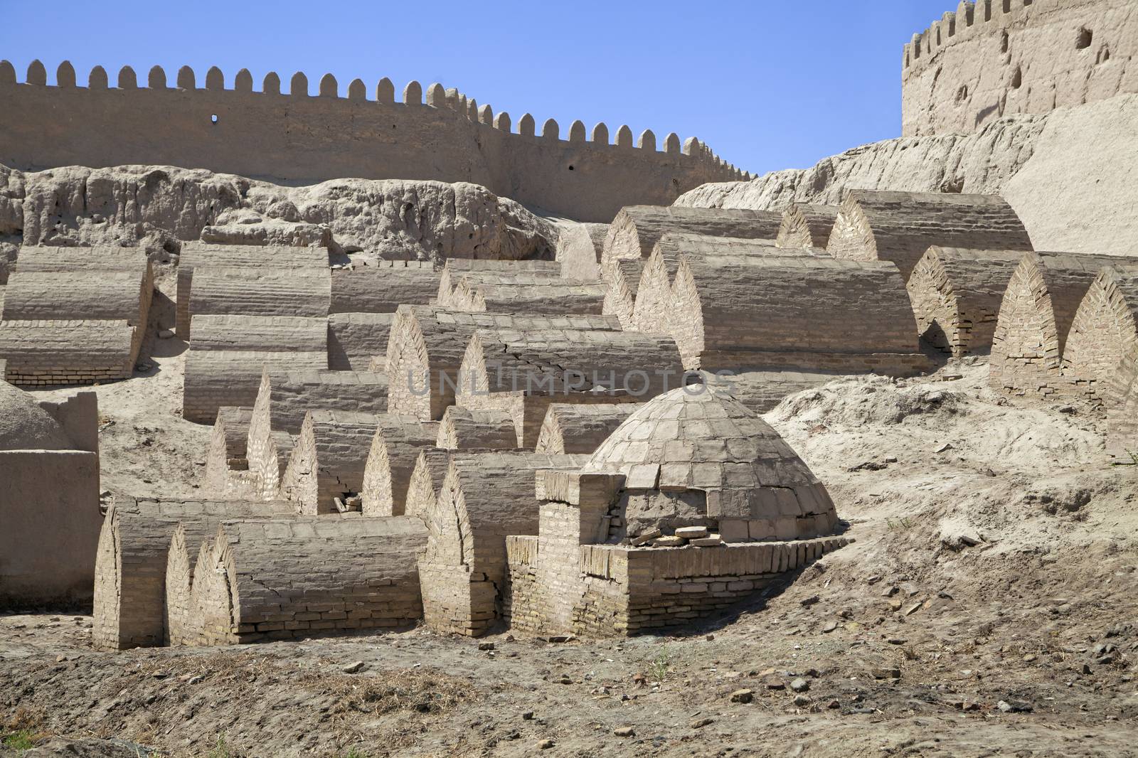 Medieval cemetery around the Pahlavon Mahmud Mausoleum in Khiva, Uzbekistan