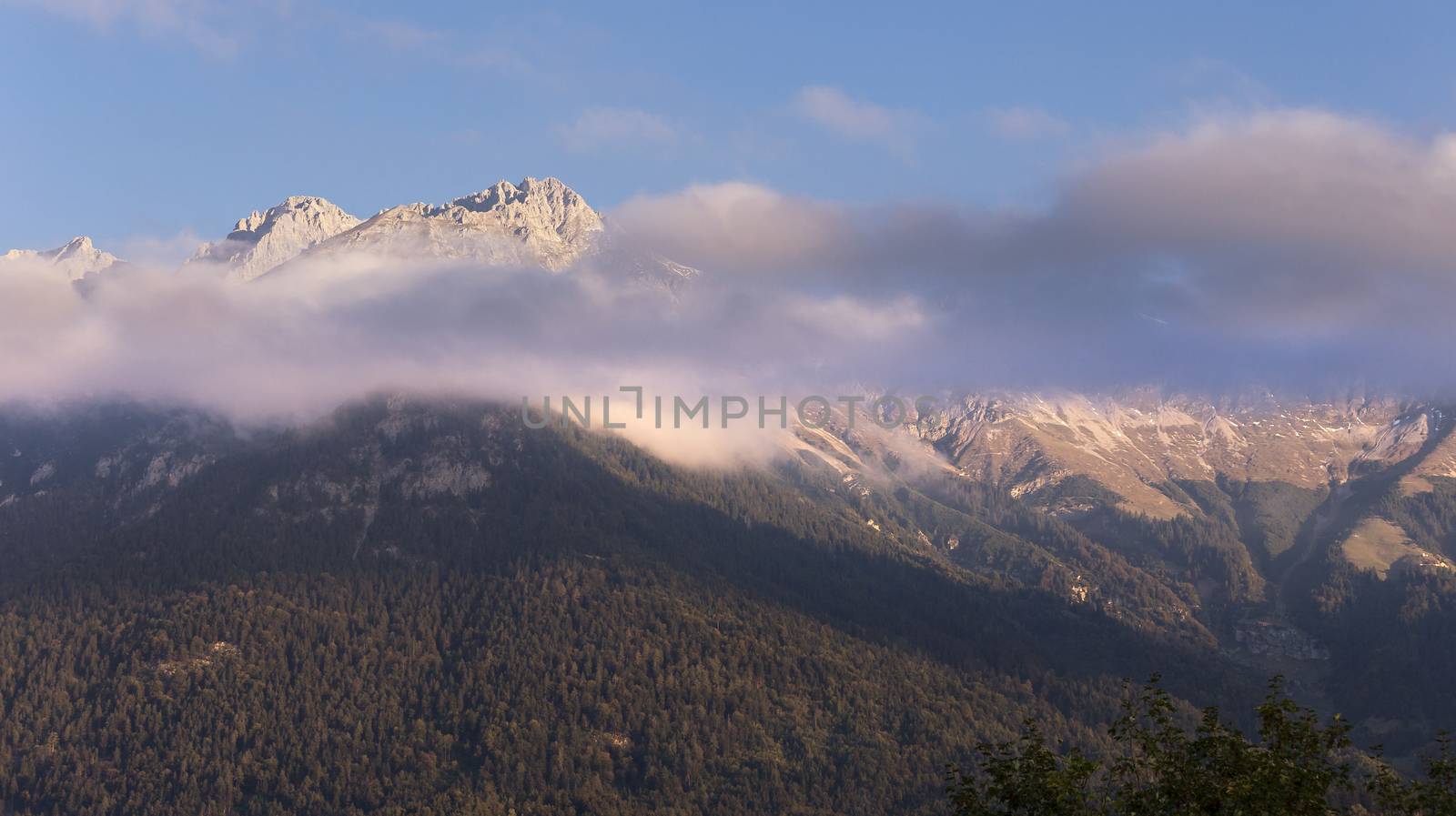 Sun shinning in the Mountains at the Austrian Alps