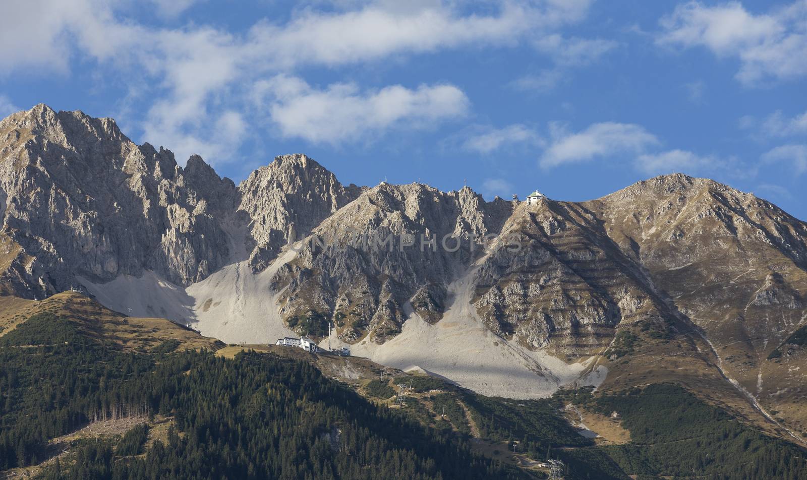 Sunny day at the mountains at the Austrian Alps