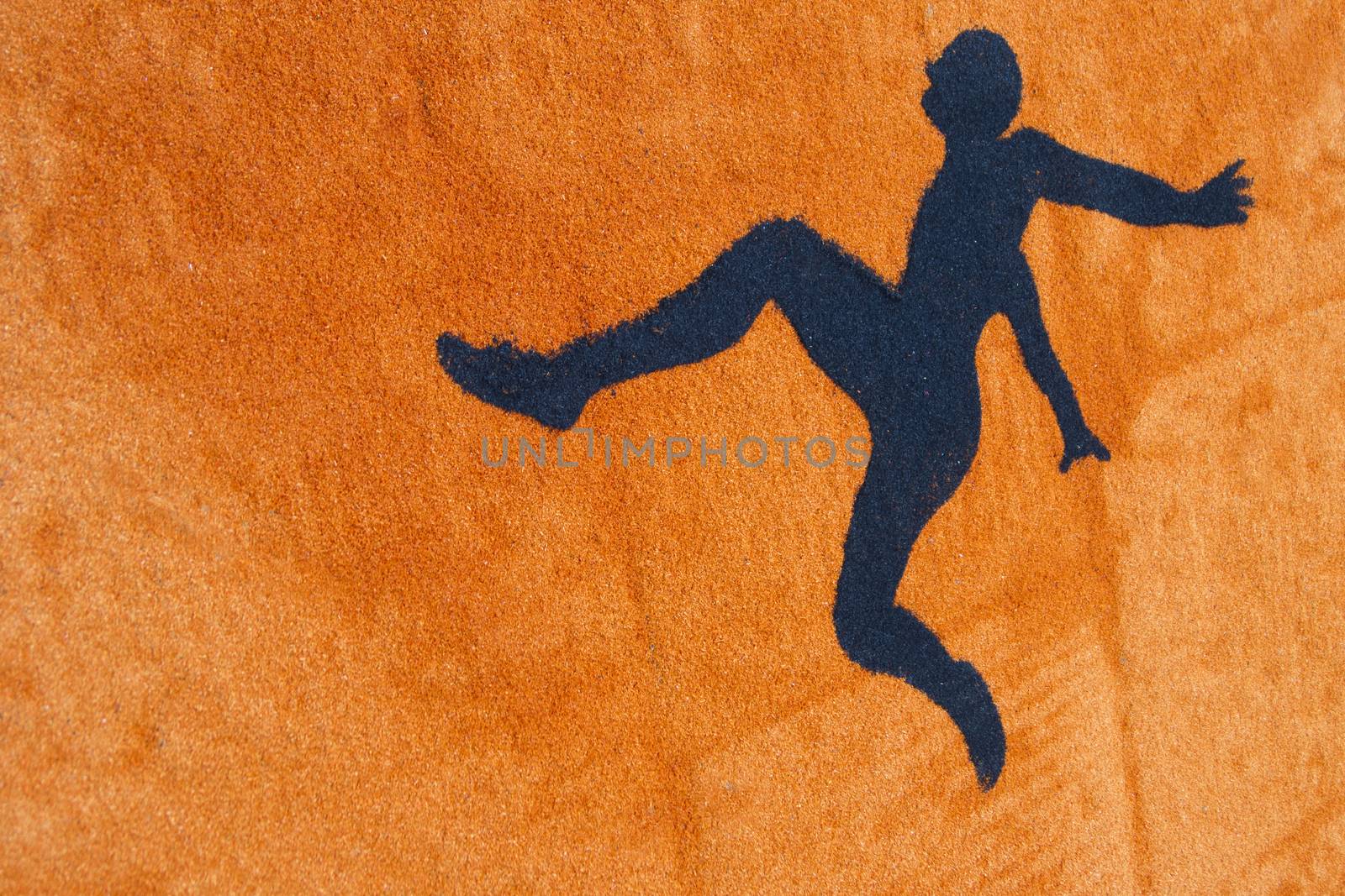Stylized representation of a man in the moment of a jump