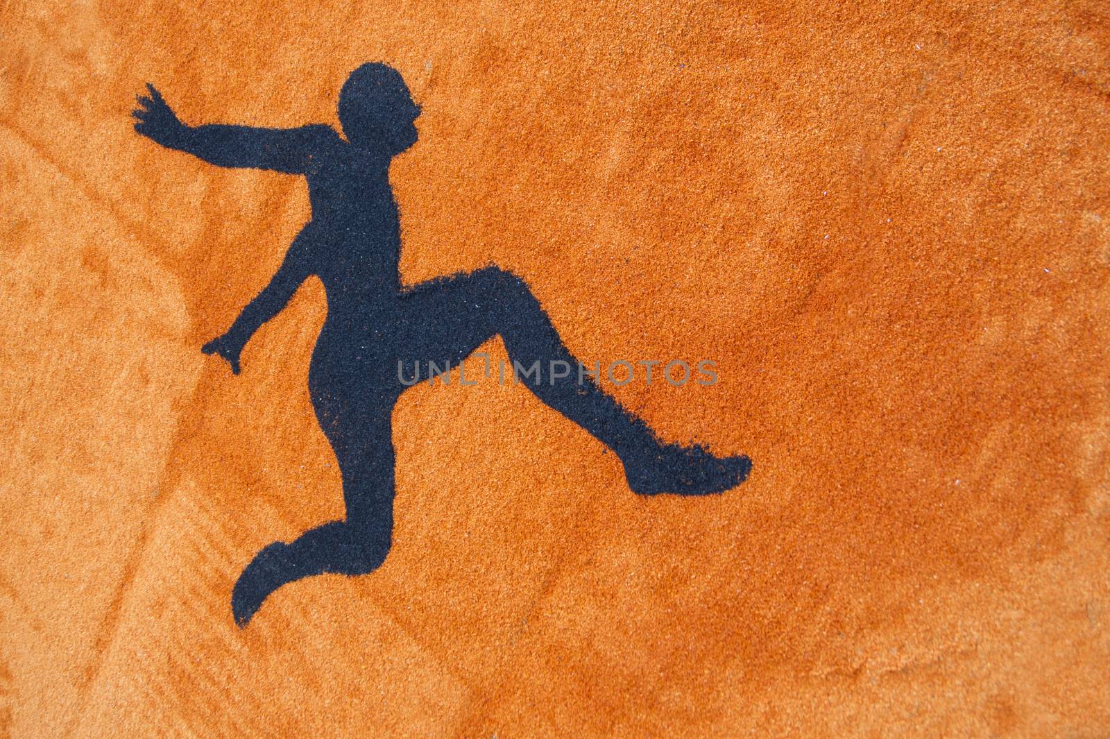 Stylized representation of a man in the moment of a jump