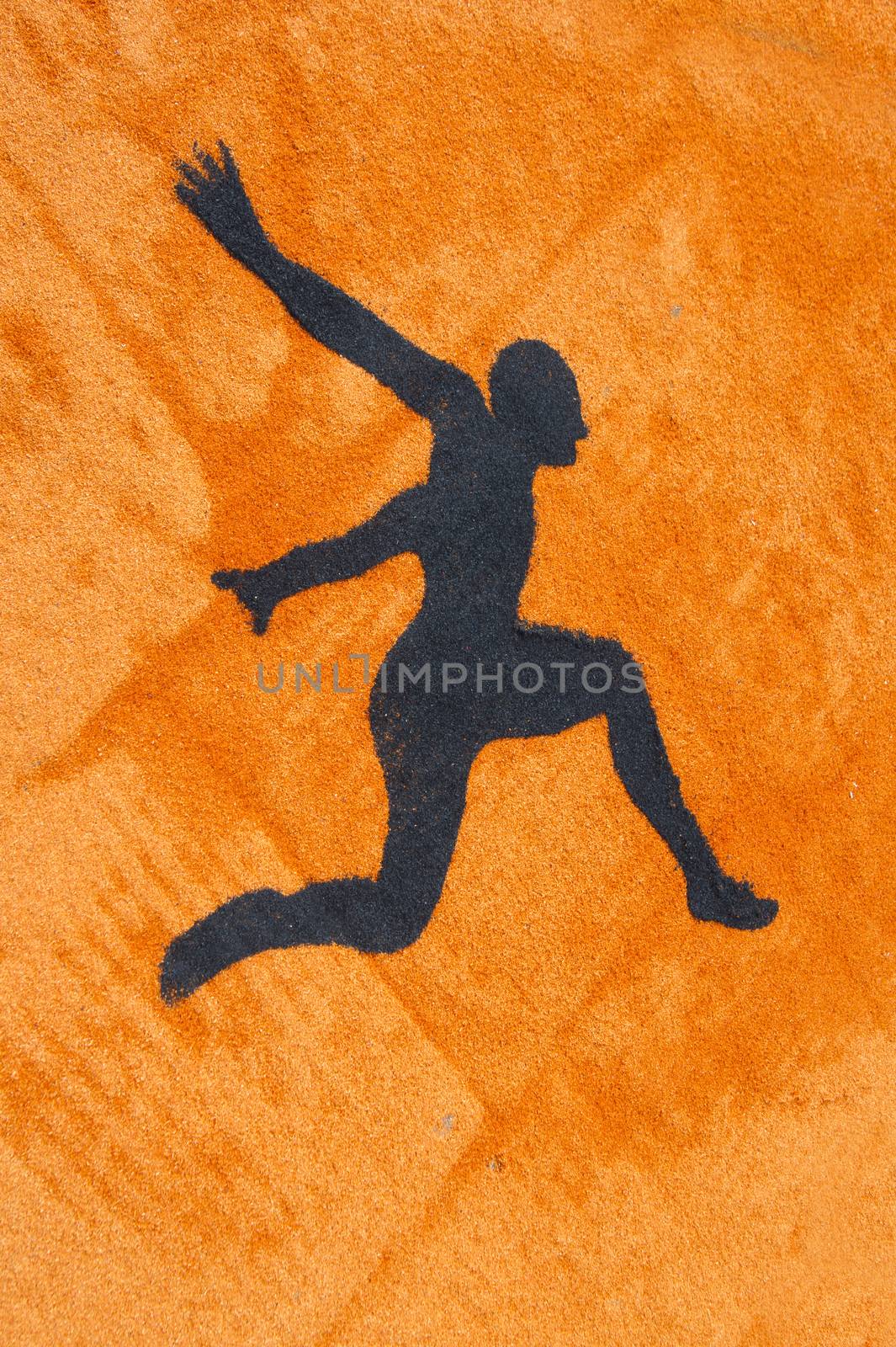 Stylized representation of a man in the moment of a jump