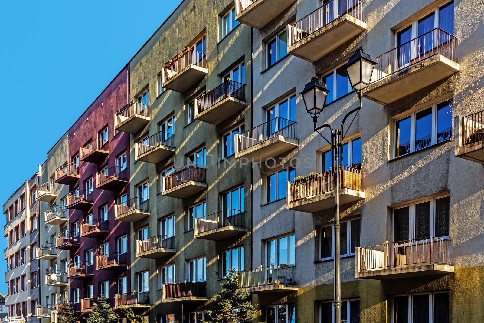 Ordinary residential blocks in Katowice, Silesia region, Poland.